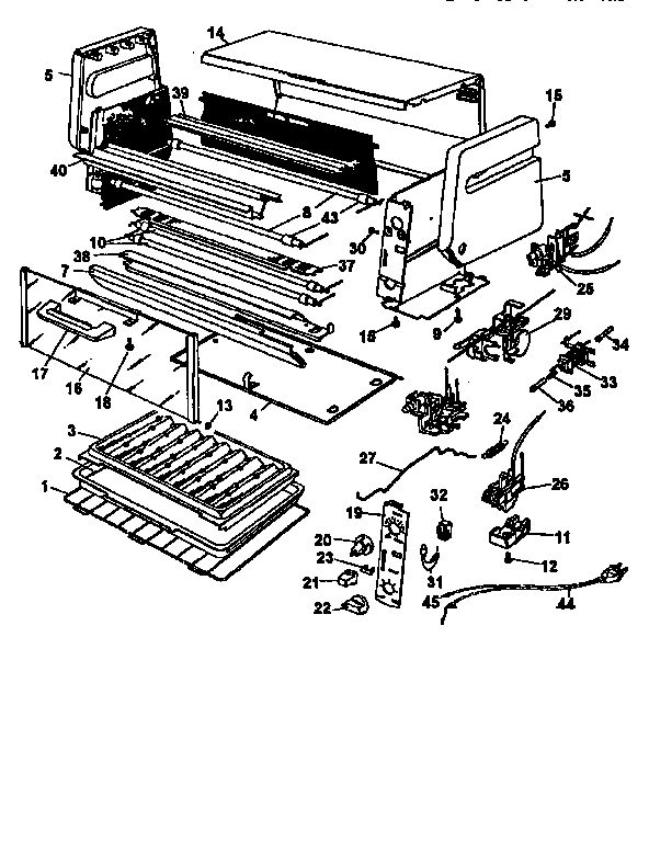 Replacement Parts Diagram and Parts List for TRO205 Type 2 Black and Decker Toaster Oven